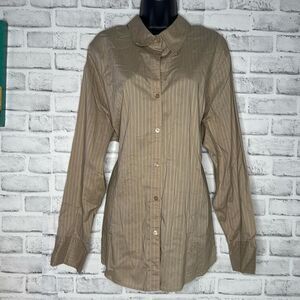Lane Bryant Pin Striped Button Down Shirt Blouse Size 22/24